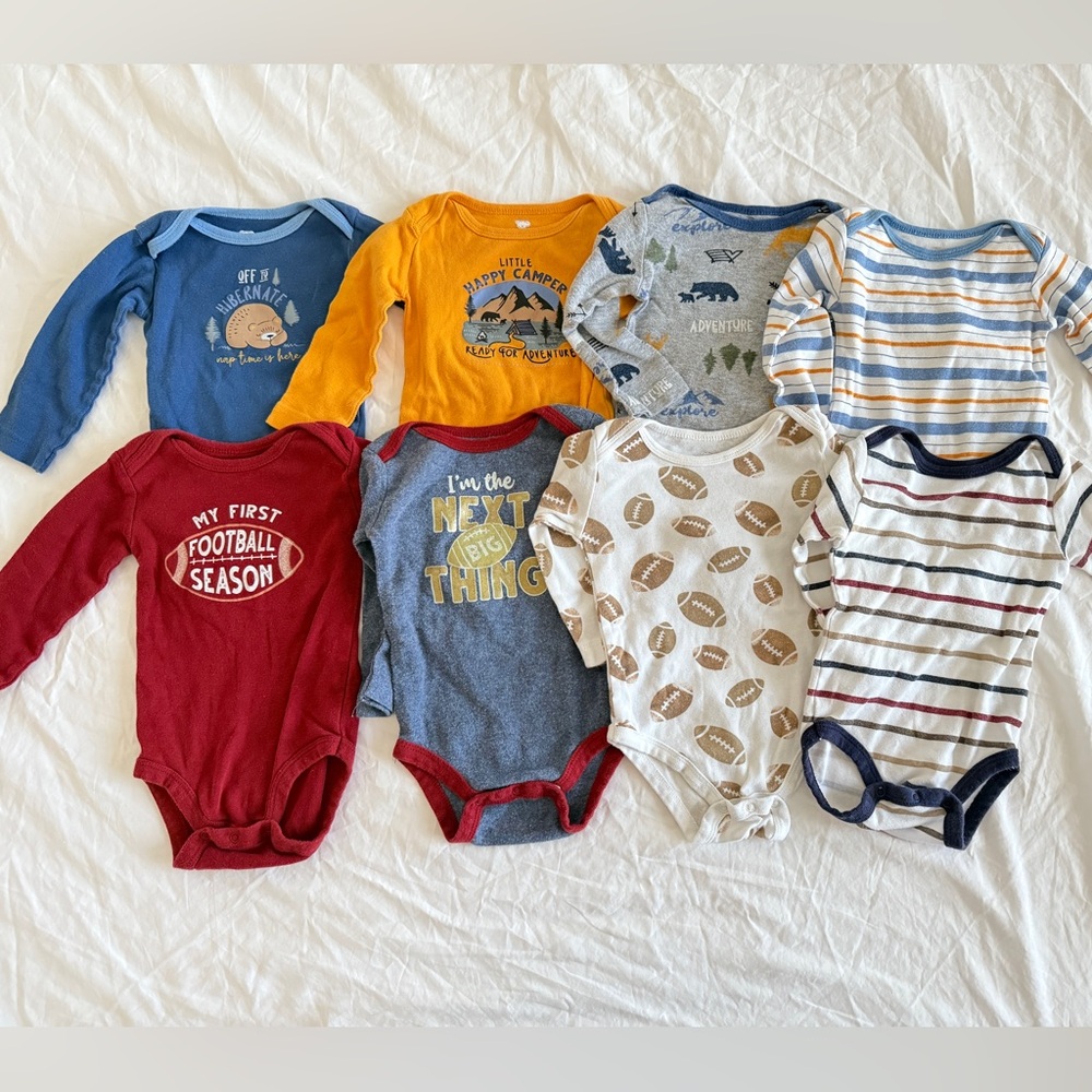 Koala Baby Bodysuit long sleeves Boy Baby 3-6 Months (8 PCS/ 2 Sets)
